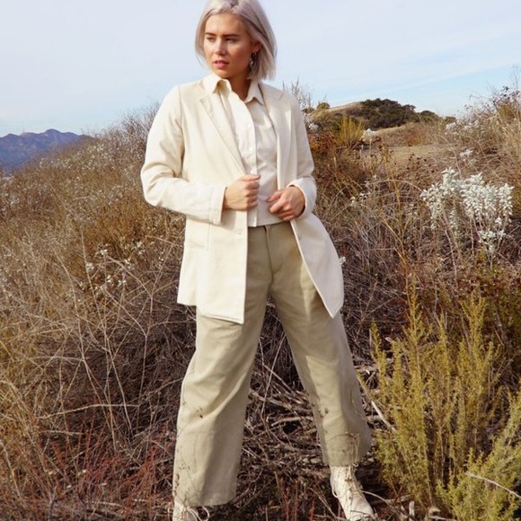 ✨JESS MEANY✨Sashiko Long Susan Blazer - Ivory - Picture 2 of 4